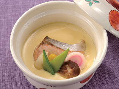 「鮭節レシピ」８　鮭の茶碗蒸し